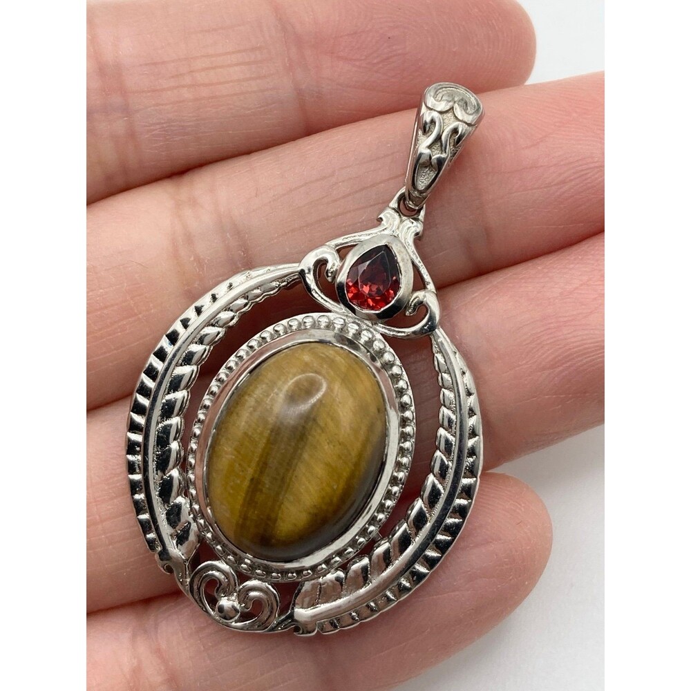Silver plated tiger’s eye Pendant